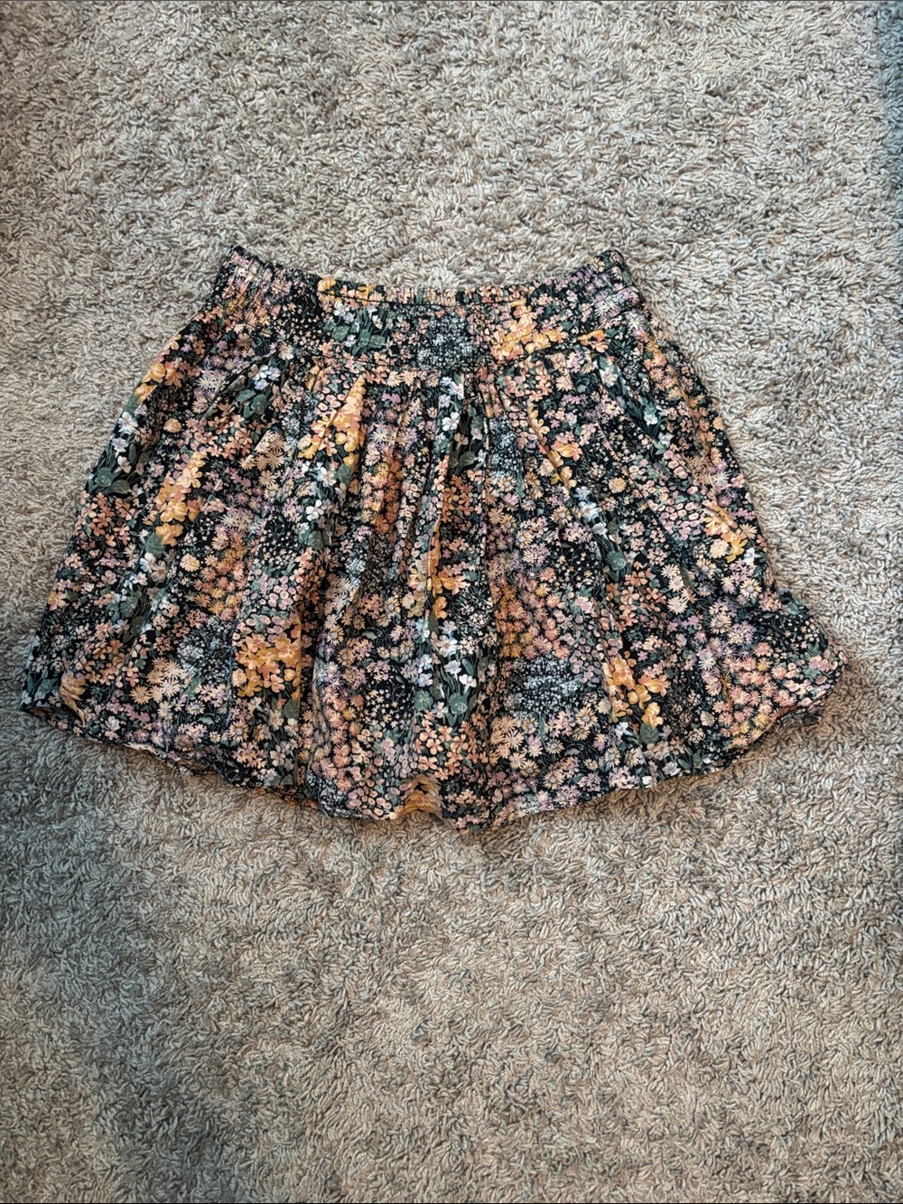 American Eagle Outfitters Floral Circle Skirt - Green & Yellow